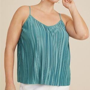 Nwt Womens Size 3X Plisse swing cami, Aegean Sea in color.